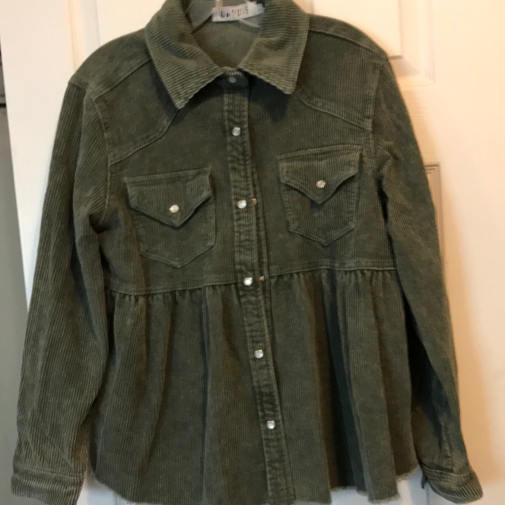 GUADIE Army green corduroy jacket size S